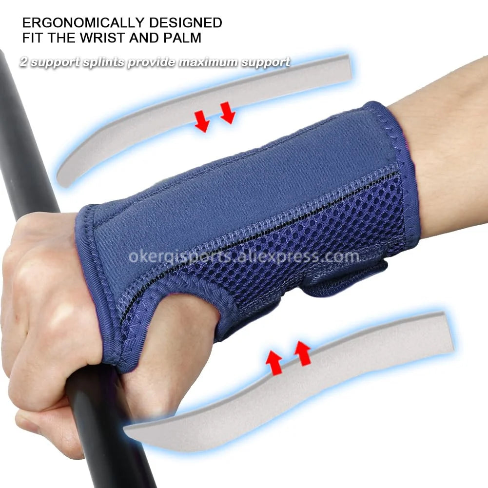 Adjustable Soft Wristbands Protector for Fitnes Gym Accessories Metal Wrist Splint Injury Pain Relief Carpal Tunnel Wrist Brace by HARMONYA STORE