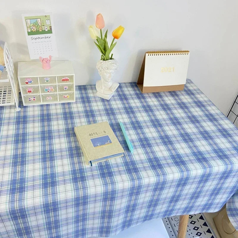Plaid Tablecloth Table Cloth Desk Mat Dust-proof Dining Table Cloth Furniture Protector Picnic Mat Tapete Dressing Table Mat by HARMONYA STORE