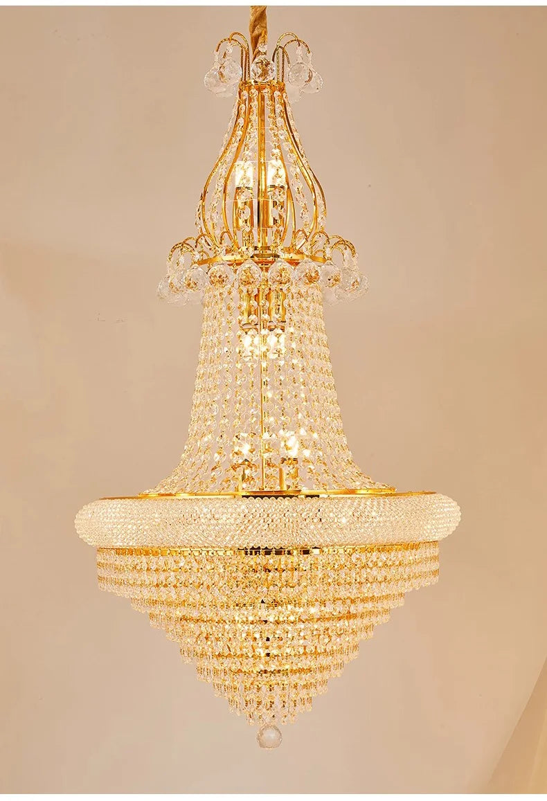 Luxury Crystal Chandeliers Home Decorate Ceiling Chandelier Lustre Duplex Loft Pendant Lights for Living Dining Room Żyrandol by HARMONYA STORE