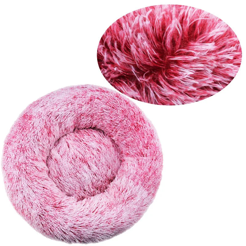 40-90cm 6 Sizes Round Pet Bed for Large Dog Bed Super Soft Cat Bed Plush Dog House for Medium Dog House Winter Warm Sleeping HARMONYA STORE