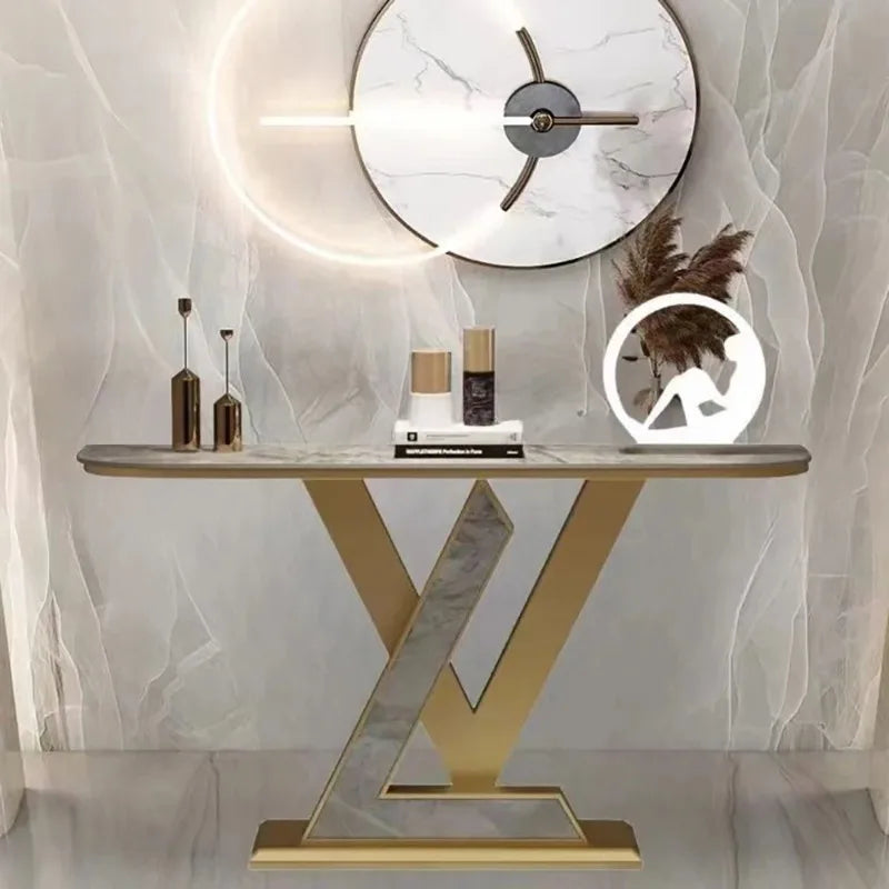 Beauty Minimalist Console Table Luxury Aesthetic Marble Simple Console Table Hallway Glamour Tisch Wohnzimer Home Furniture by HARMONYA STORE