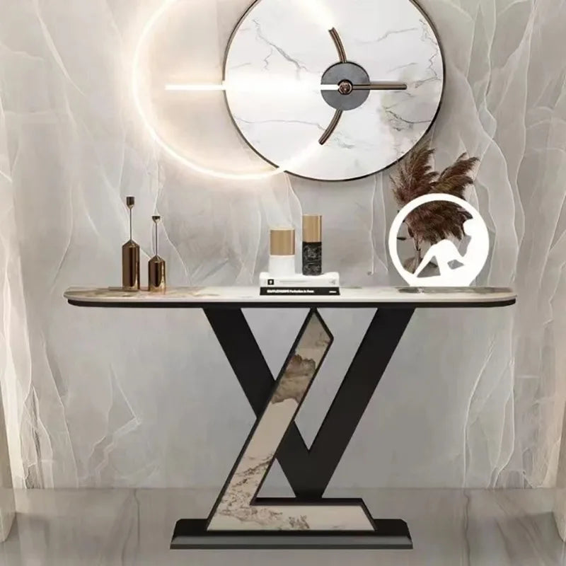 Beauty Minimalist Console Table Luxury Aesthetic Marble Simple Console Table Hallway Glamour Tisch Wohnzimer Home Furniture by HARMONYA STORE