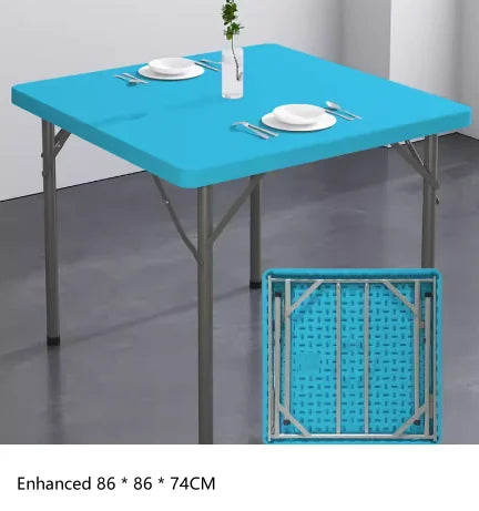 Folding square table, household dining table, square mahjong square table, outdoor portable plastic stall, street stall table by HARMONYA STORE