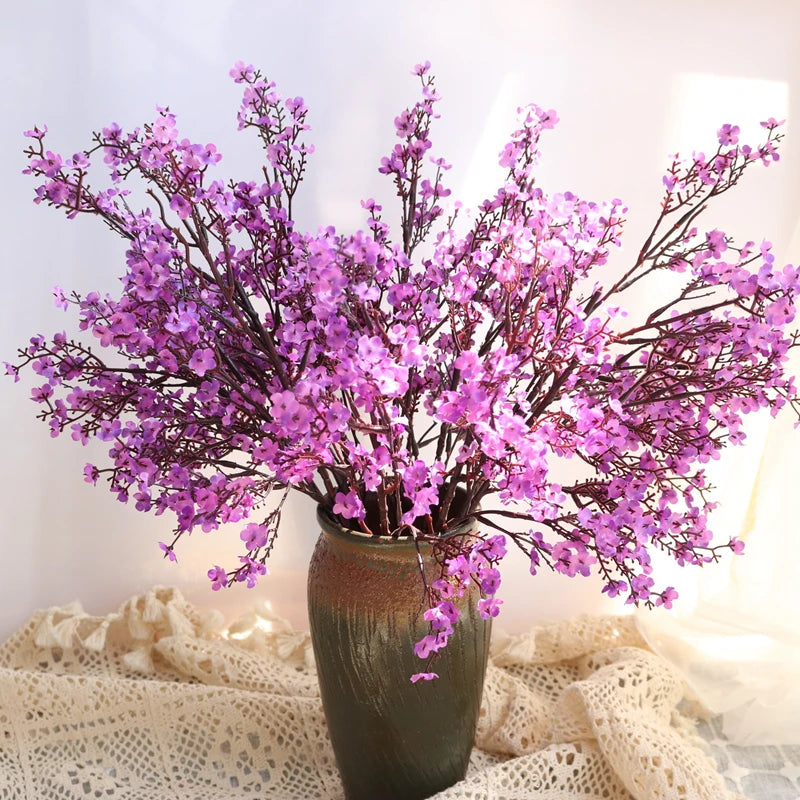 1/4pcs Artificial Flowers Cherry Blossoms Gypsophila Fake Plants DIY Wedding Bouquet Vases for Home Decor Faux Festival Branch by HARMONYA STORE