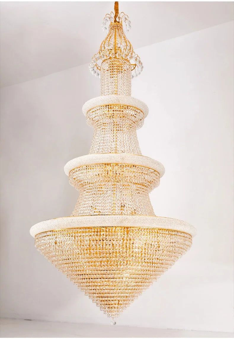 Luxury Crystal Chandeliers Home Decorate Ceiling Chandelier Lustre Duplex Loft Pendant Lights for Living Dining Room Żyrandol by HARMONYA STORE