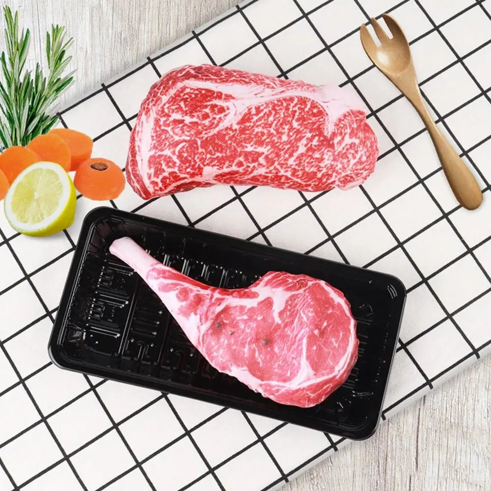 Simulation Squeaky Bone Dog Toys Steak Bite-Resistant Clean Dog Chew Puppy Training Toy Soft Steak Carrot Animal Pet Supplies by HARMONYA STORE